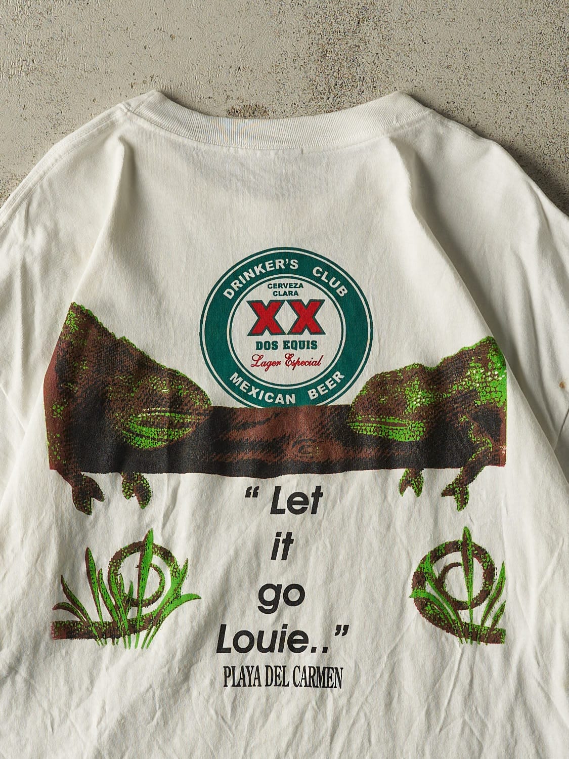 Vintage 90s White Dos Equis Beer Tee (XL/XXL)