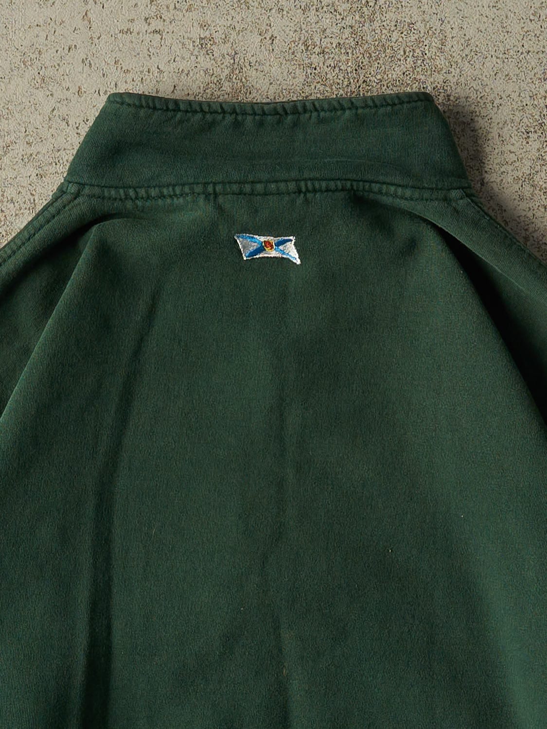 Vintage 90s Green Alexandar Keiths Embroidered Quarter Zip Sweater (L/XL)