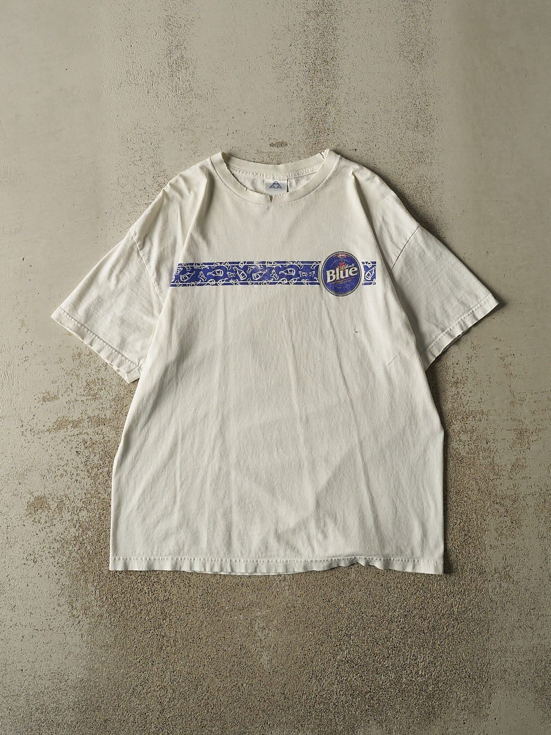 Vintage Y2K White Labatt Blue Tee (L)