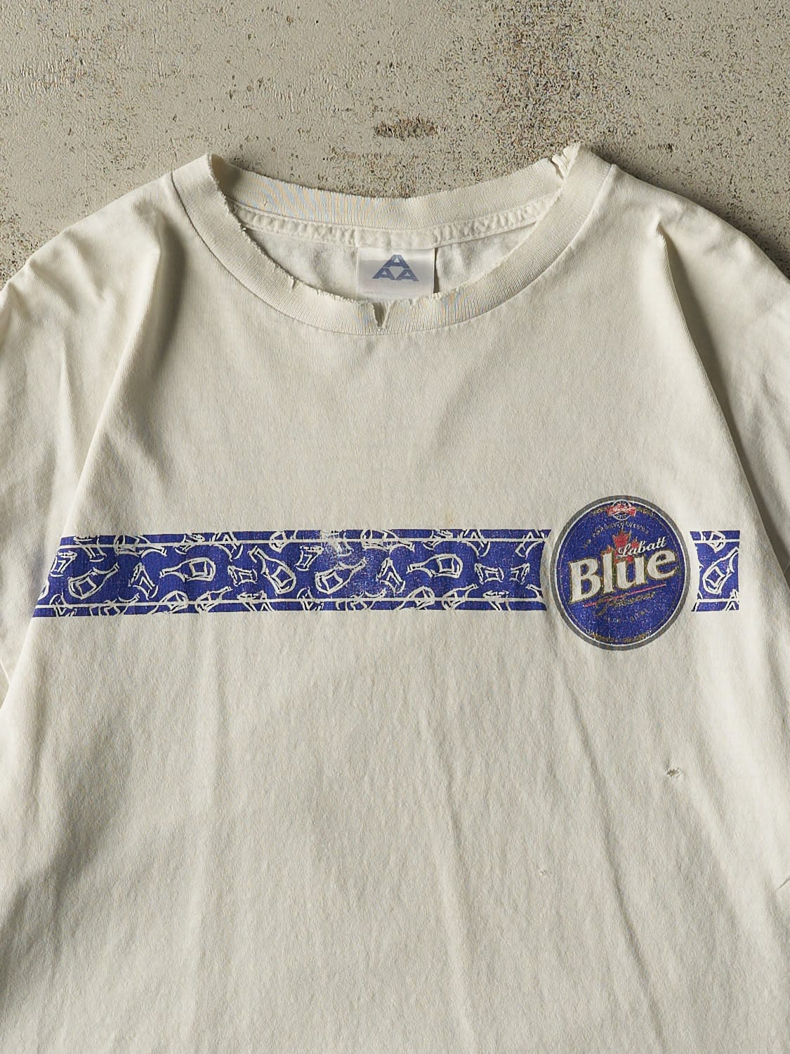 Vintage Y2K White Labatt Blue Tee (L)