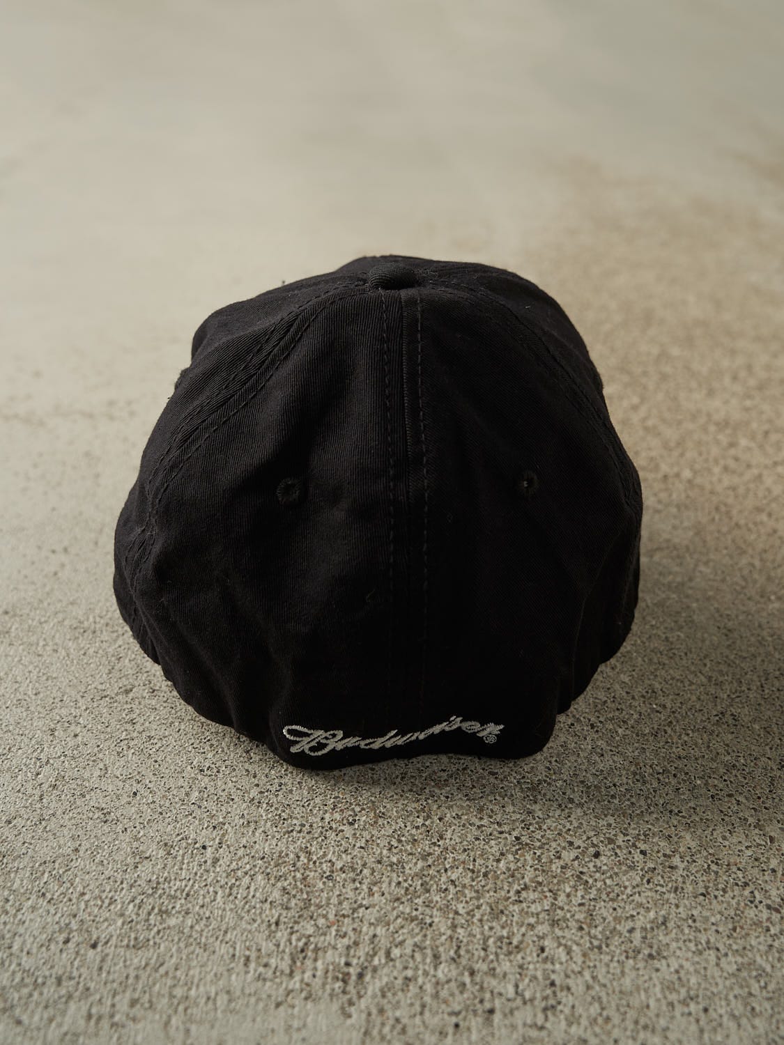 Vintage Y2K Black Budweiser Flex Fit Hat (O/S)