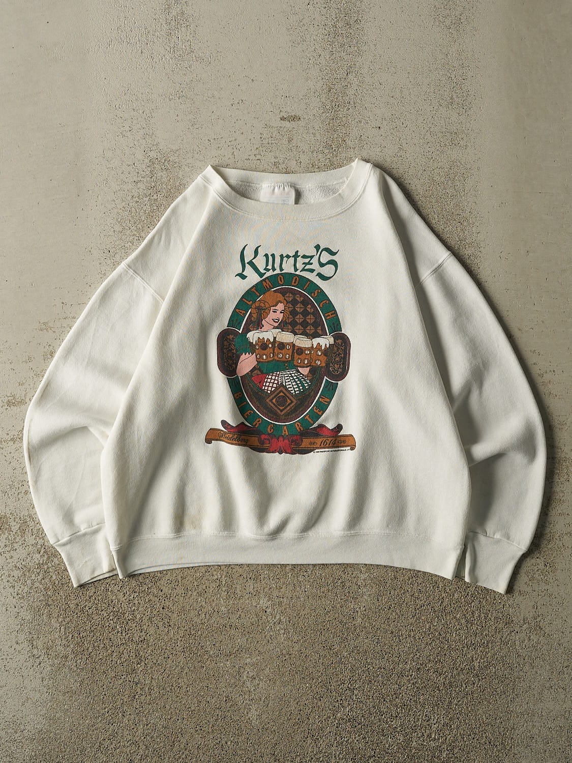 Vintage 89' White Kurtz's Beer Crewneck (S/M)