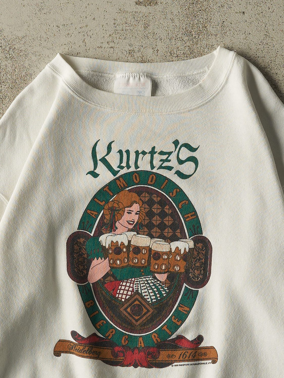 Vintage 89' White Kurtz's Beer Crewneck (S/M)