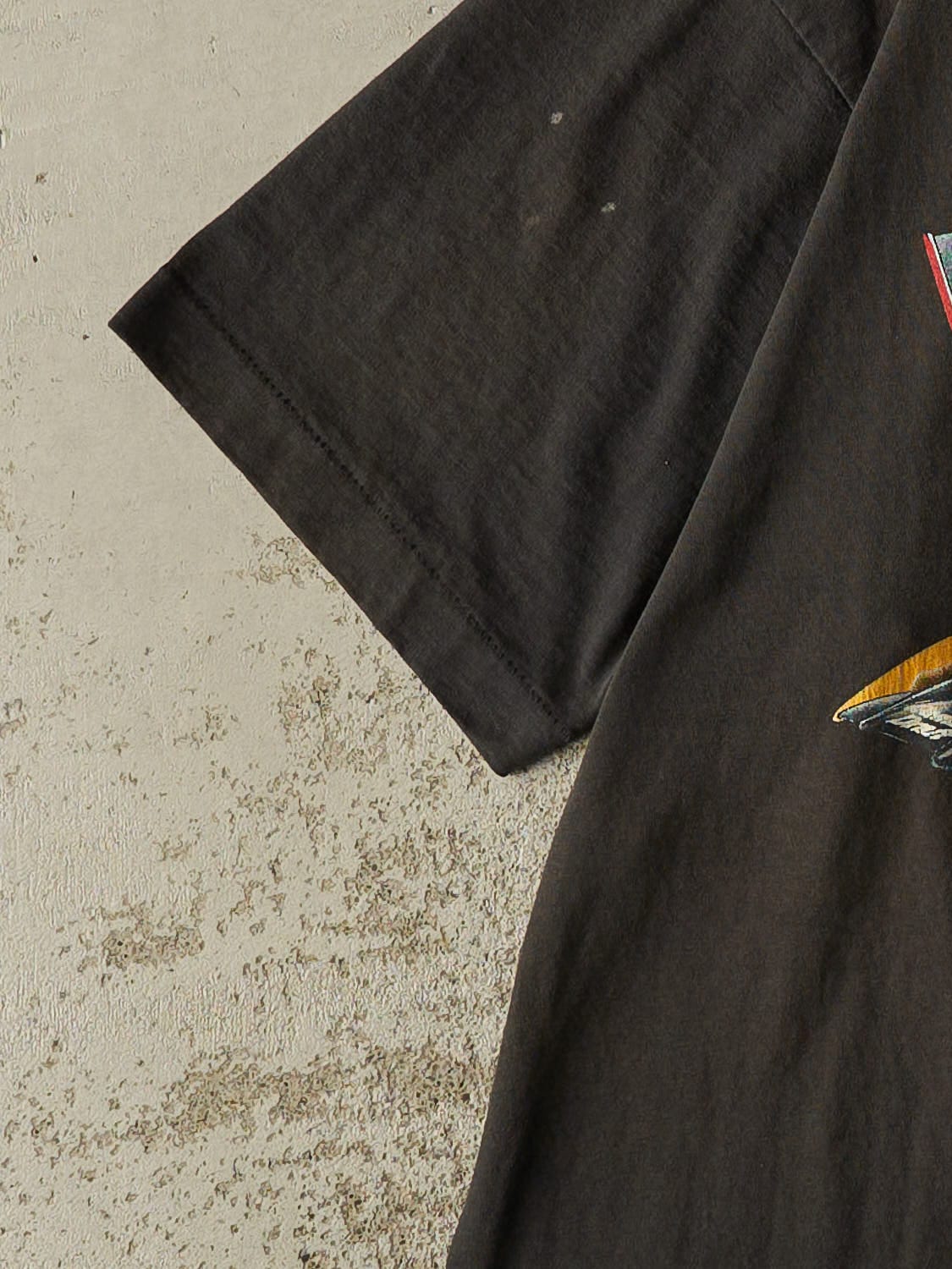 Vintage 90s Faded Black Miller Genuine Draft Single Stitch "Catch The Draft" Racing Tee (L/XL)