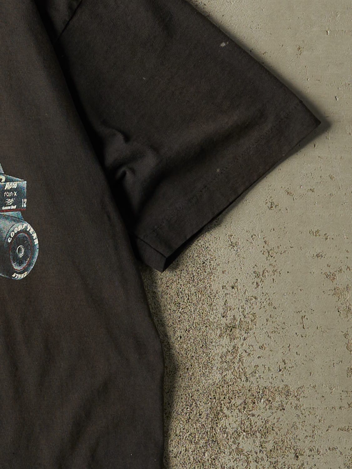Vintage 90s Faded Black Miller Genuine Draft Single Stitch "Catch The Draft" Racing Tee (L/XL)