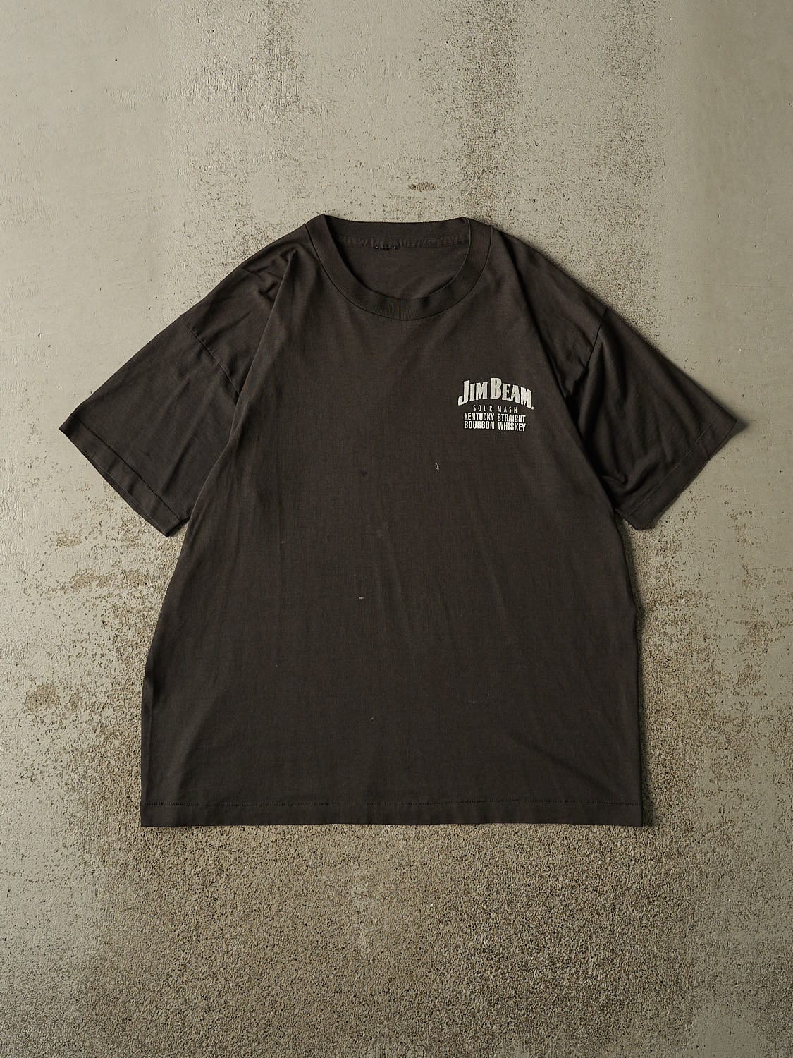 Vintage 90s Faded Black Jim Beam Sour Mash Single Stitch Tee (L/XL)