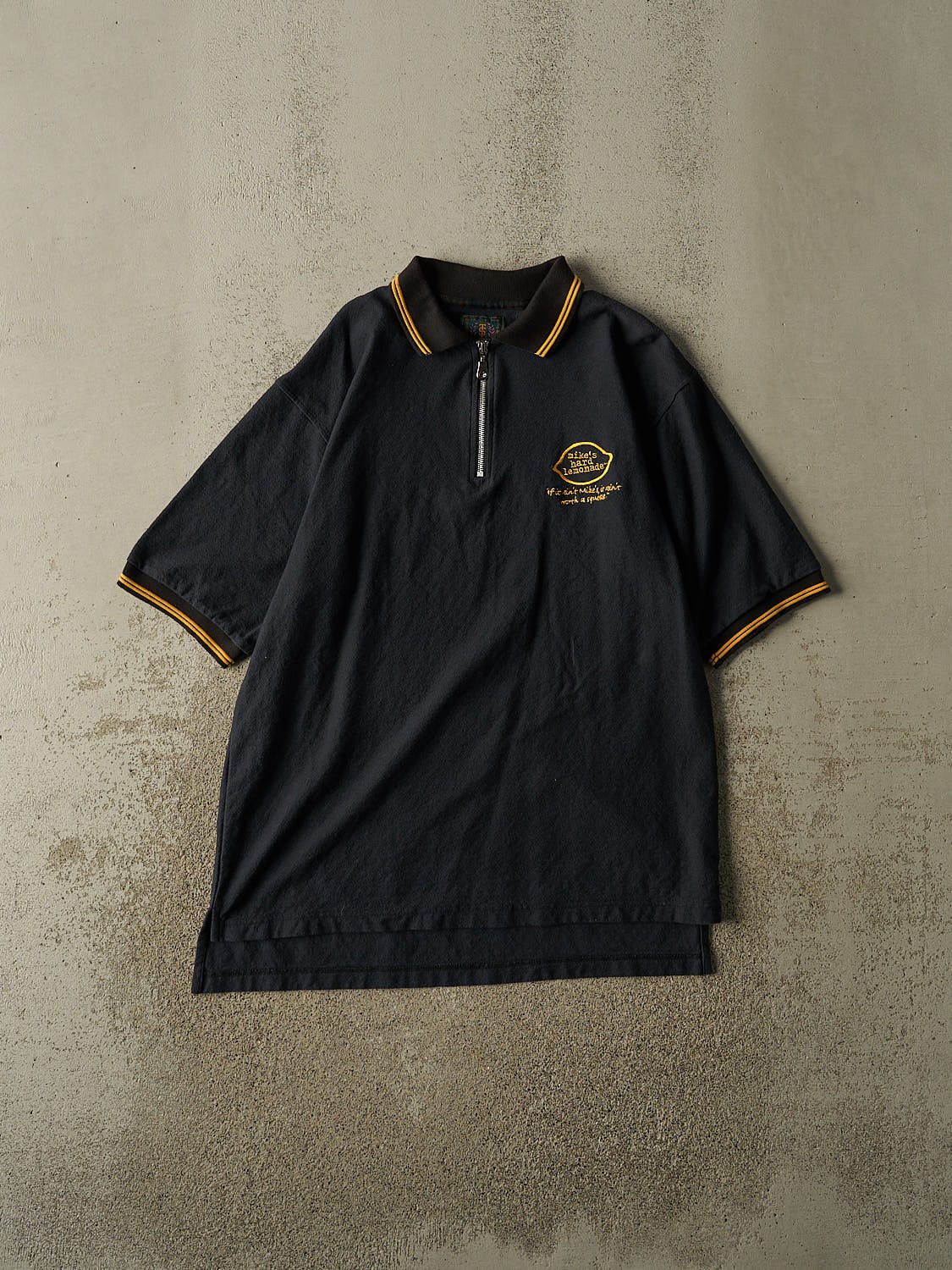 Vintage 90s Black Mikes Hard Lemonade Quarter Zip Tee (L/XL)