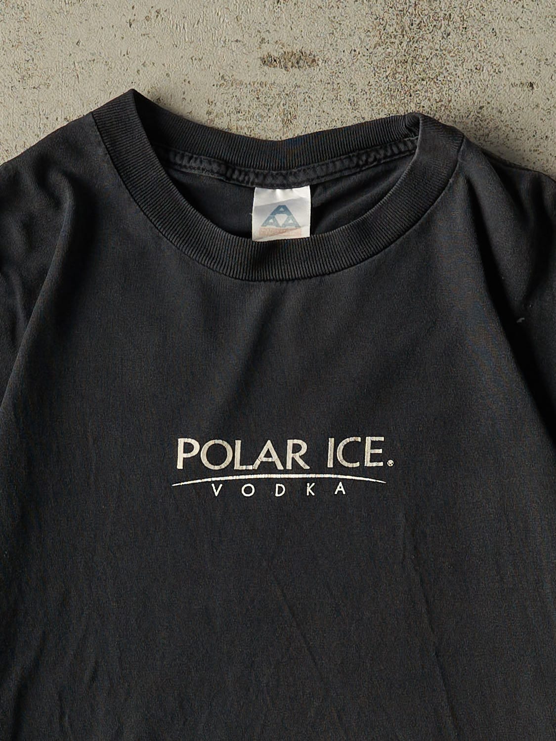 Vintage Y2K Faded Black Polar Ice Vodka Tee (L/XL)