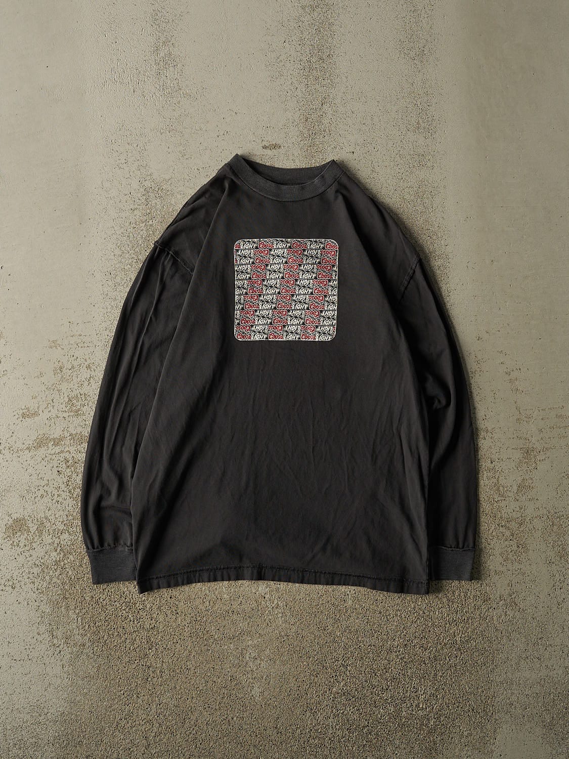 Vintage 90s Faded Black Coors Light Long Sleeve (M/L)