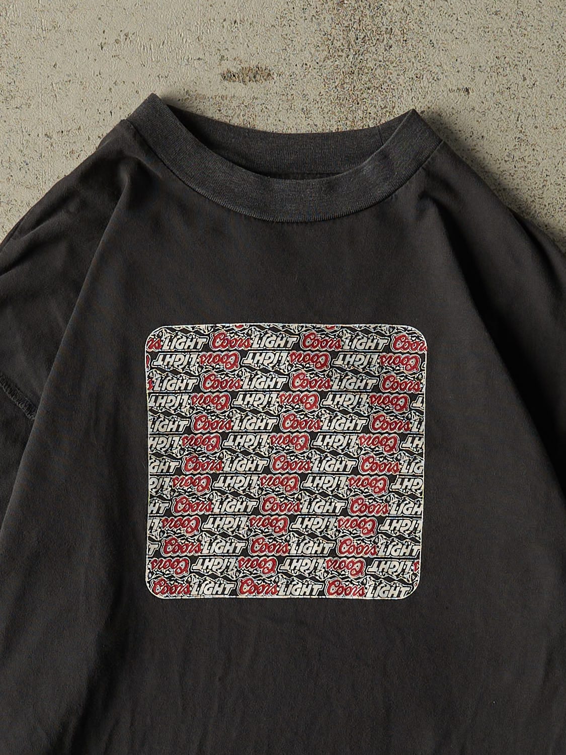 Vintage 90s Faded Black Coors Light Long Sleeve (M/L)