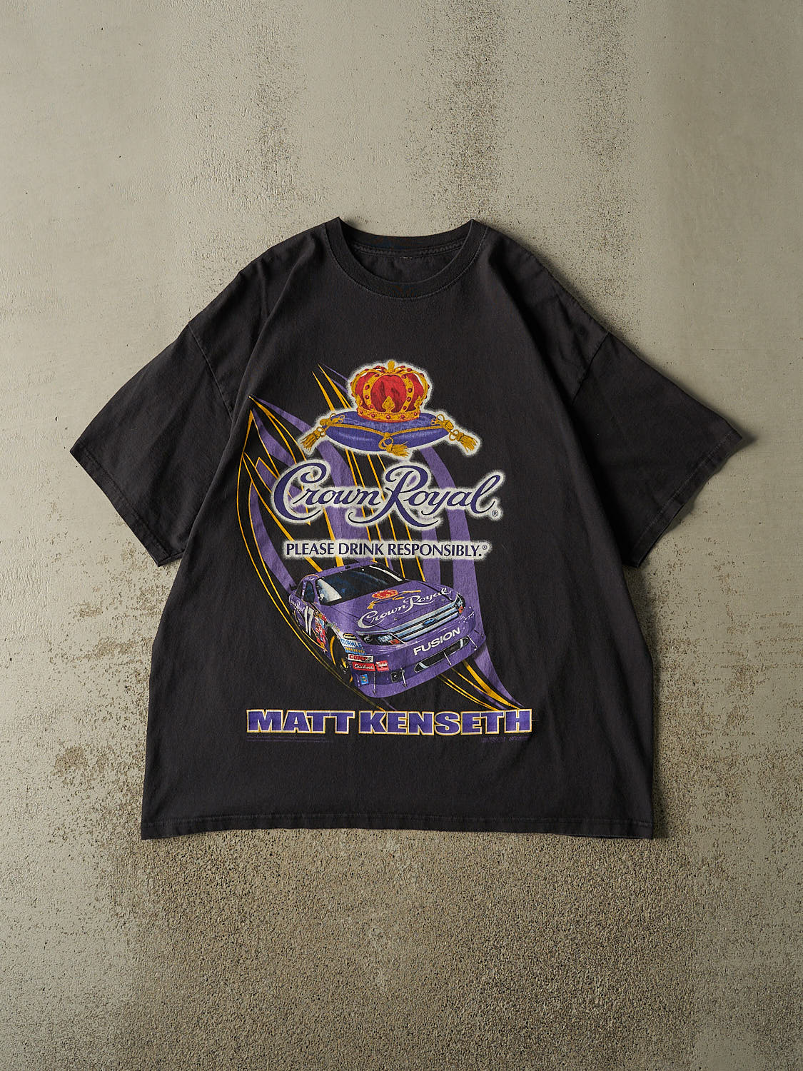 Vintage 10' Black Crown Royal Nascar Matt Kenseth Tee (XXL)