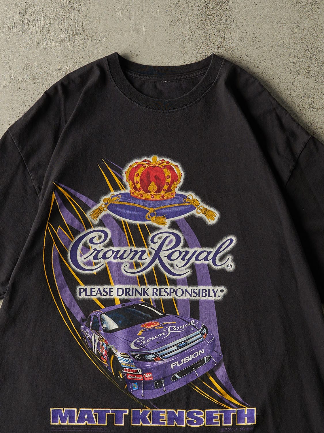 Vintage 10' Black Crown Royal Nascar Matt Kenseth Tee (XXL)