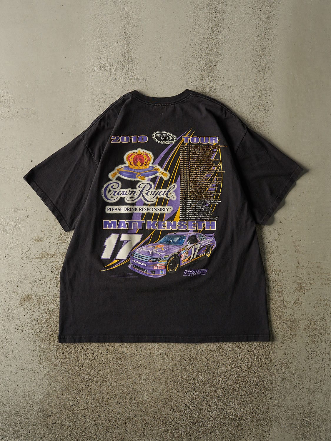Vintage 10' Black Crown Royal Nascar Matt Kenseth Tee (XXL)