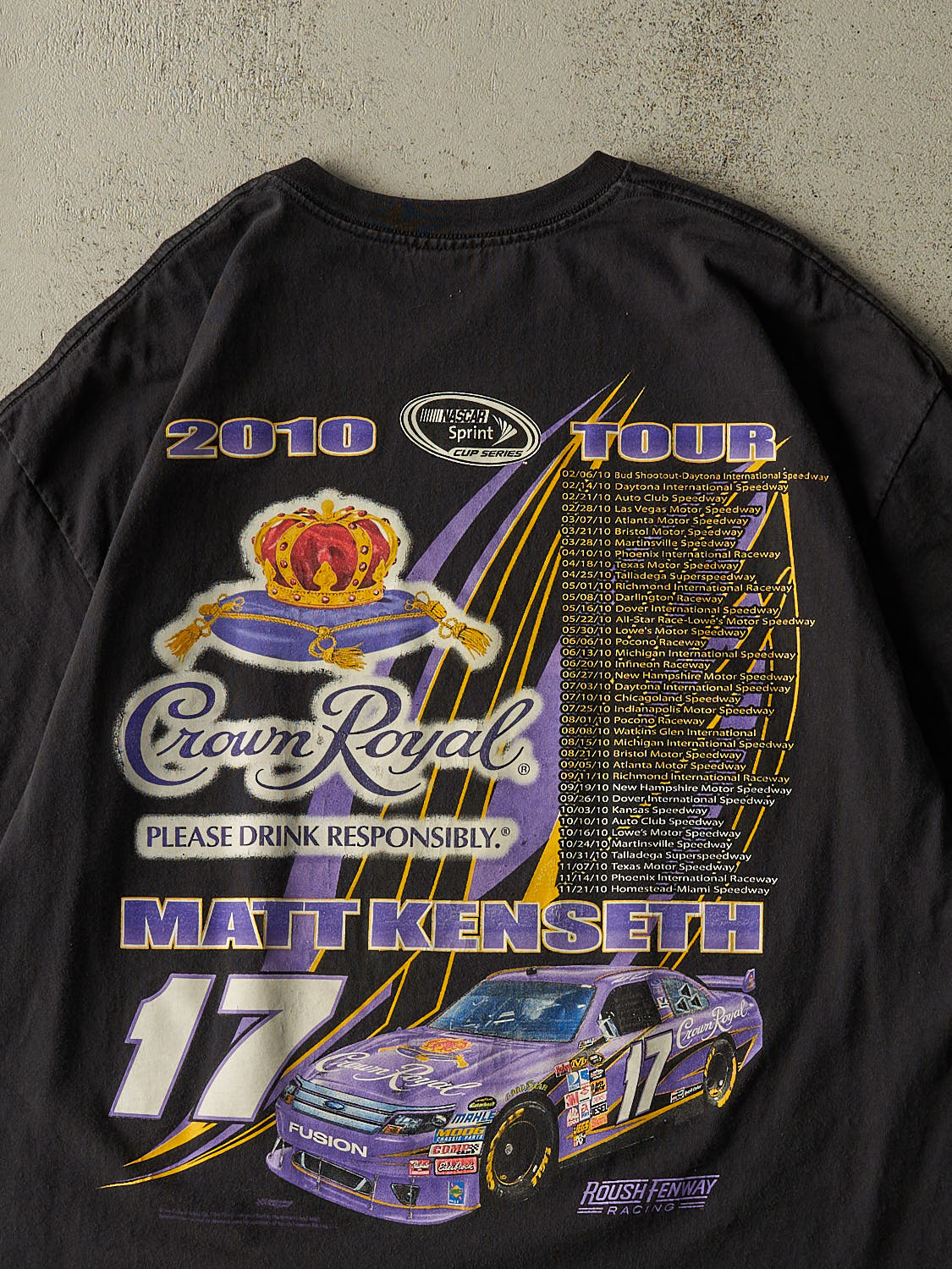 Vintage 10' Black Crown Royal Nascar Matt Kenseth Tee (XXL)