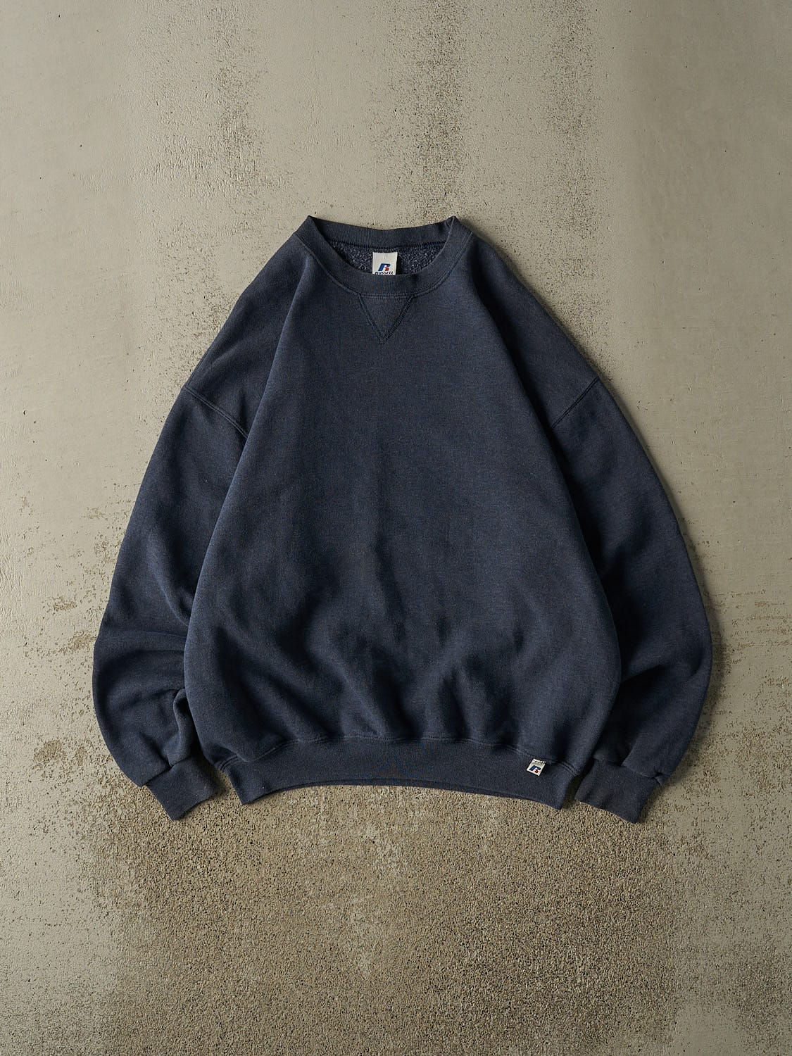 Vintage Y2K Washed Blue Russell Athletic Blank Crewneck (XL)