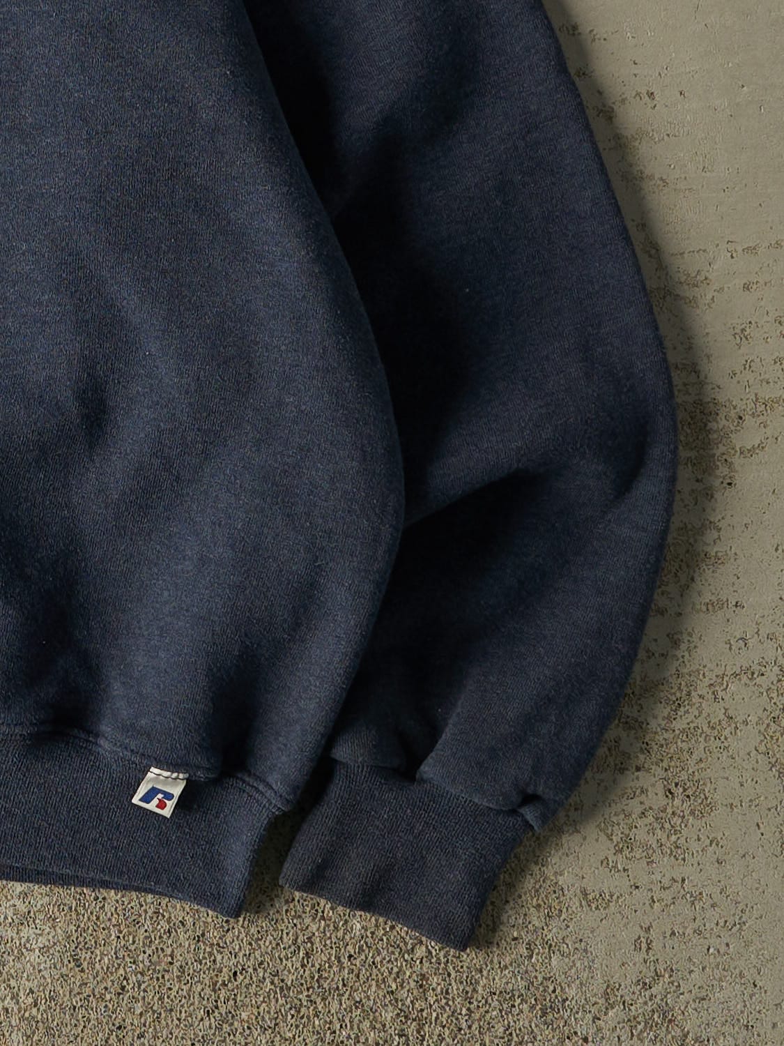 Vintage Y2K Washed Blue Russell Athletic Blank Crewneck (XL)