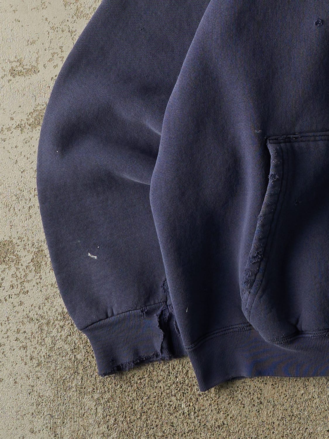 Vintage 90s Sun Faded Navy Adidas Embroidered Hoodie (XL)