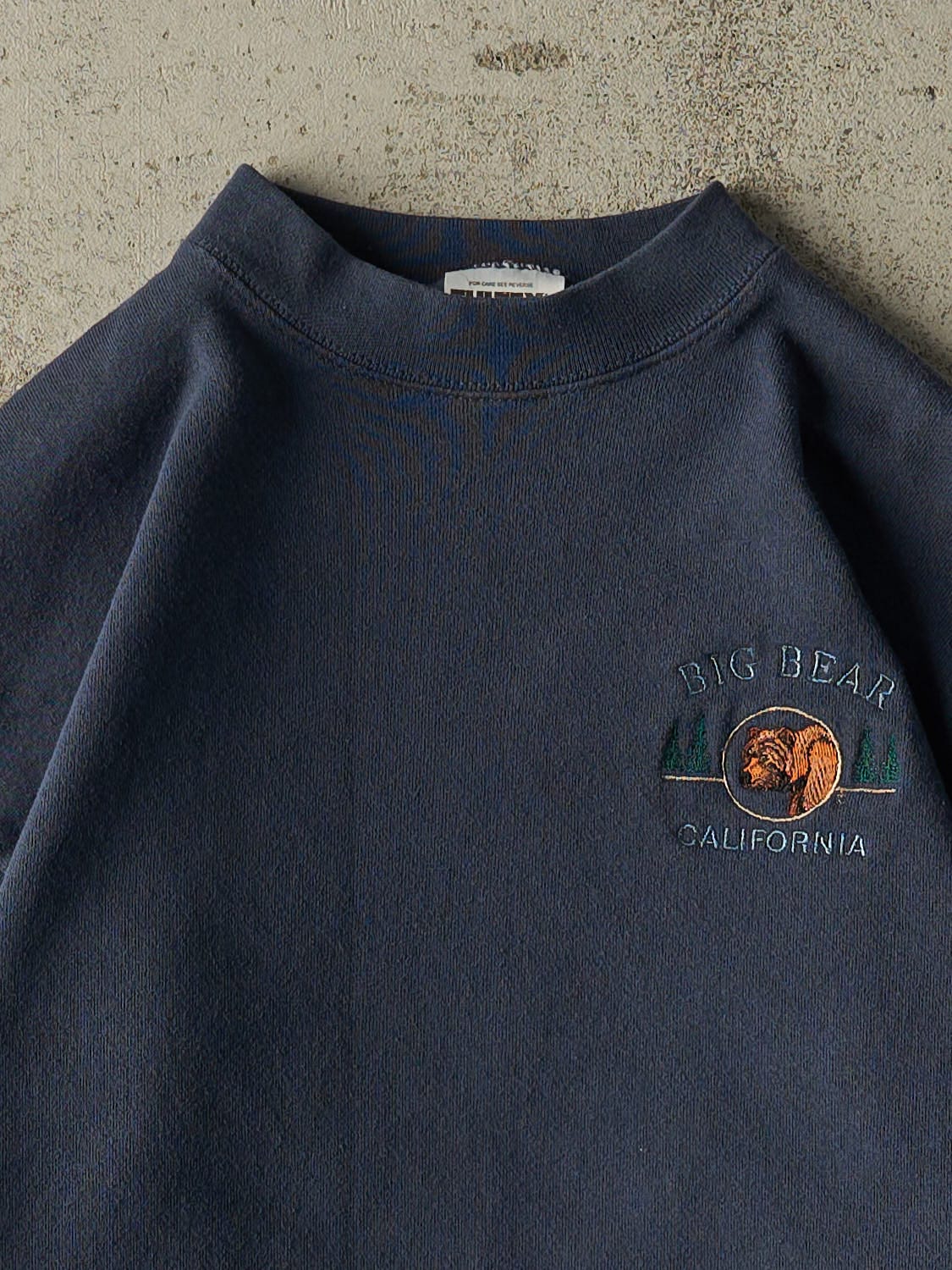 Vintage 90s Slate Blue Big Bear California Embroidered Crewneck (S/M)