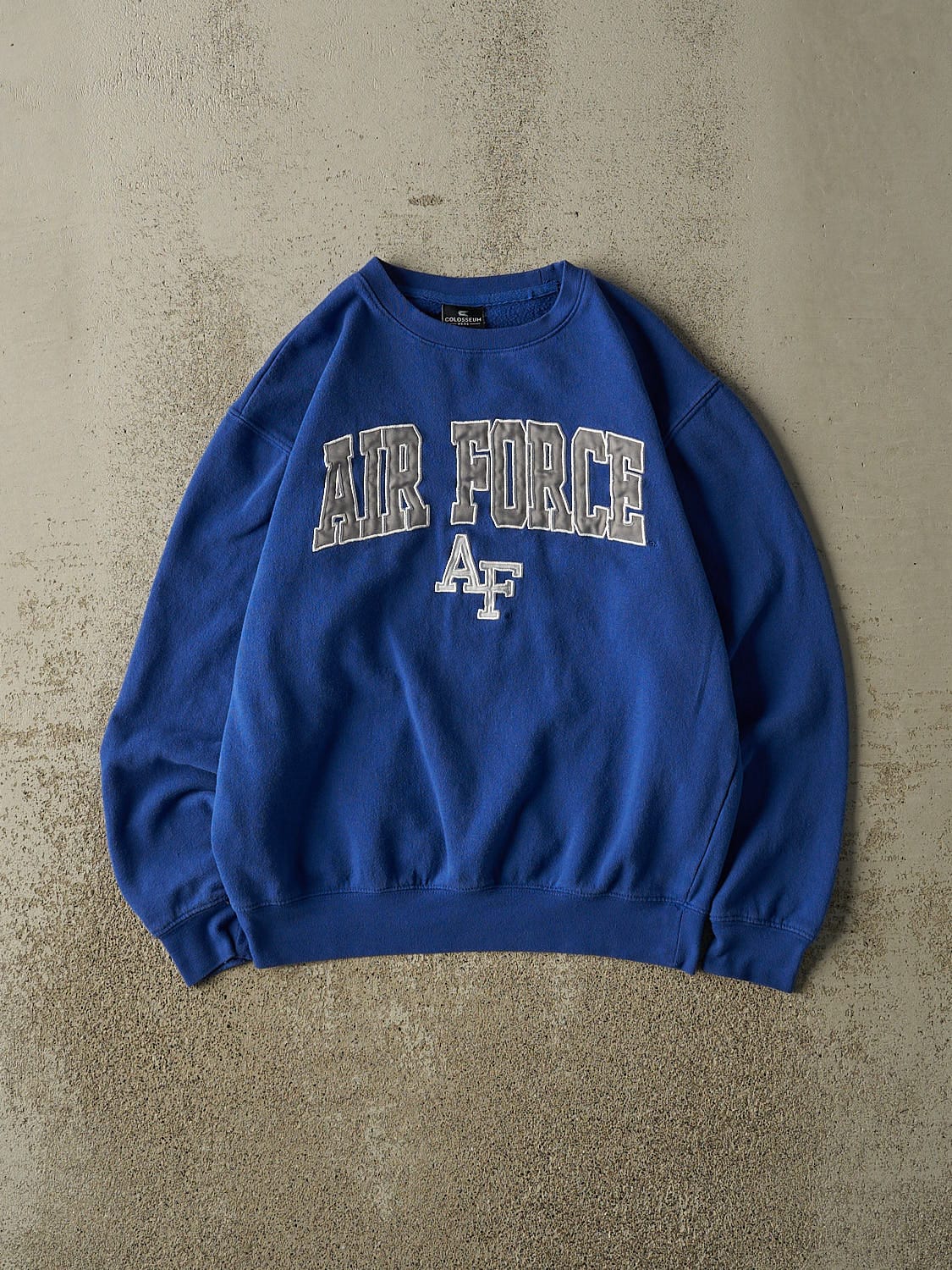 Vintage Y2K Blue Air Force Embroidered Crewneck (S/M)
