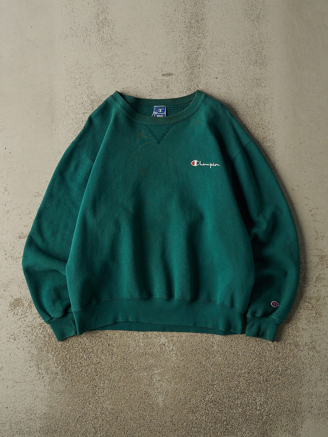 Vintage 90s Green Champion Embroidered Crewneck (L/XL)
