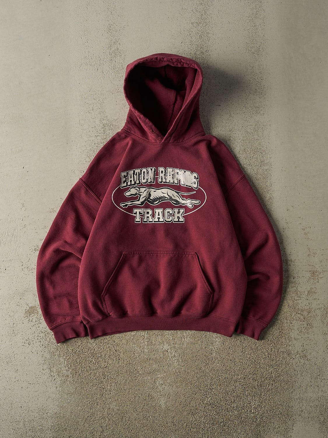 Vintage 90s Burgundy Eaton Rapids Track Hoodie (S/M)