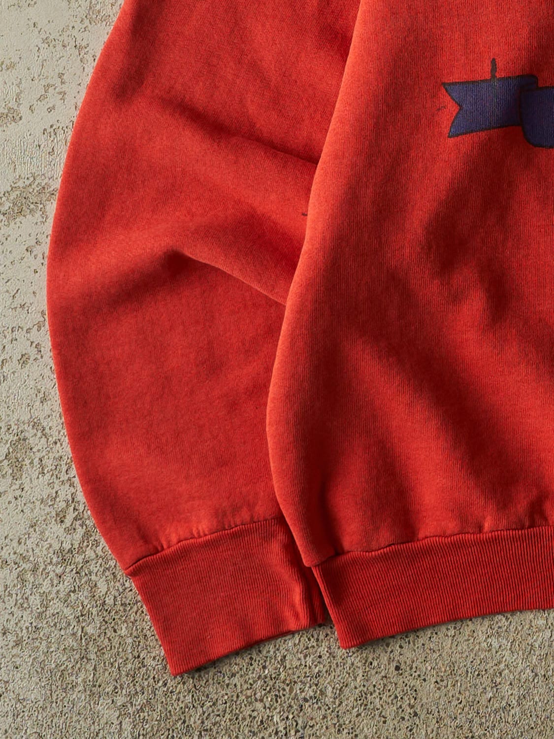 Vintage 80s Sun Faded Red Georgetown University Hoyas Crewneck (L/XL)