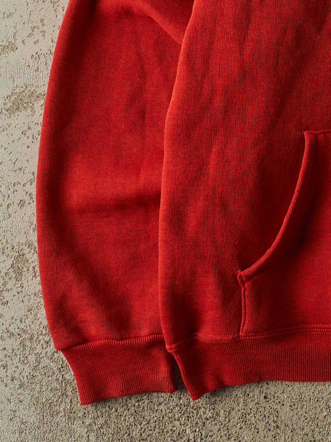 Vintage 80s Red Blank Zip Up Hoodie (S/M)