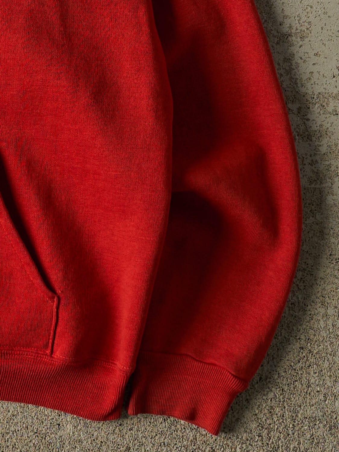 Vintage 80s Red Blank Zip Up Hoodie (S/M)