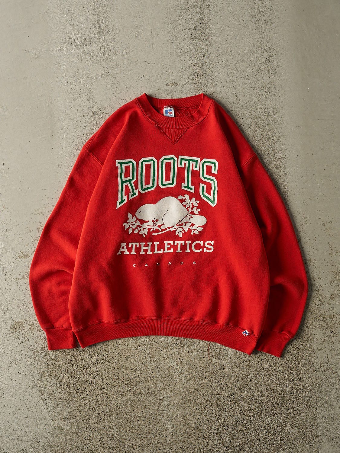 Vintage 80s Red Russell Athletic x Roots Crewneck (M/L)