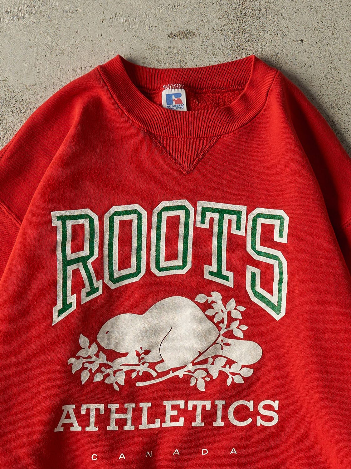 Vintage 80s Red Russell Athletic x Roots Crewneck (M/L)