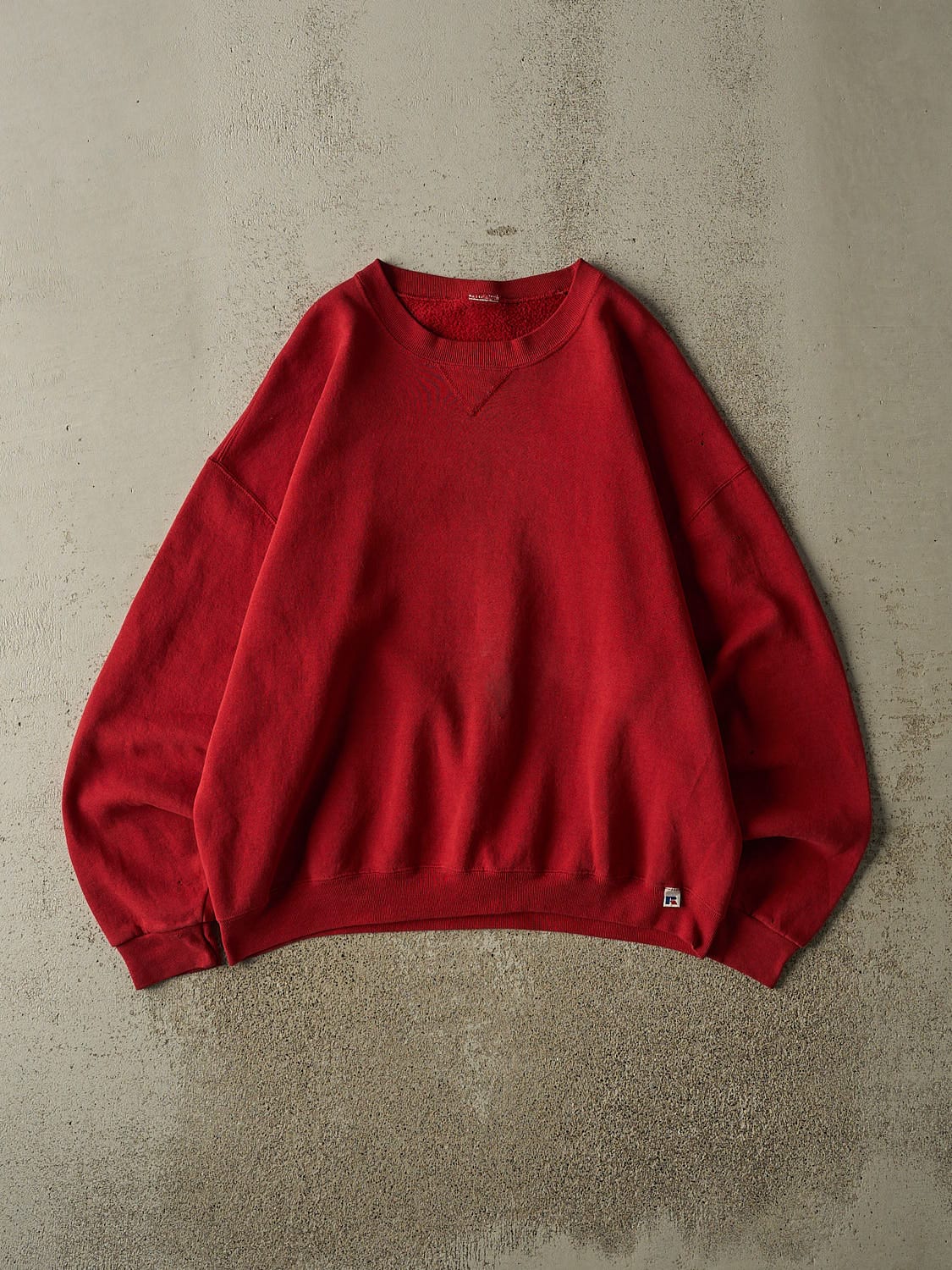 Vintage 90s Burgundy Russell Athletic Blank Crewneck (XL)