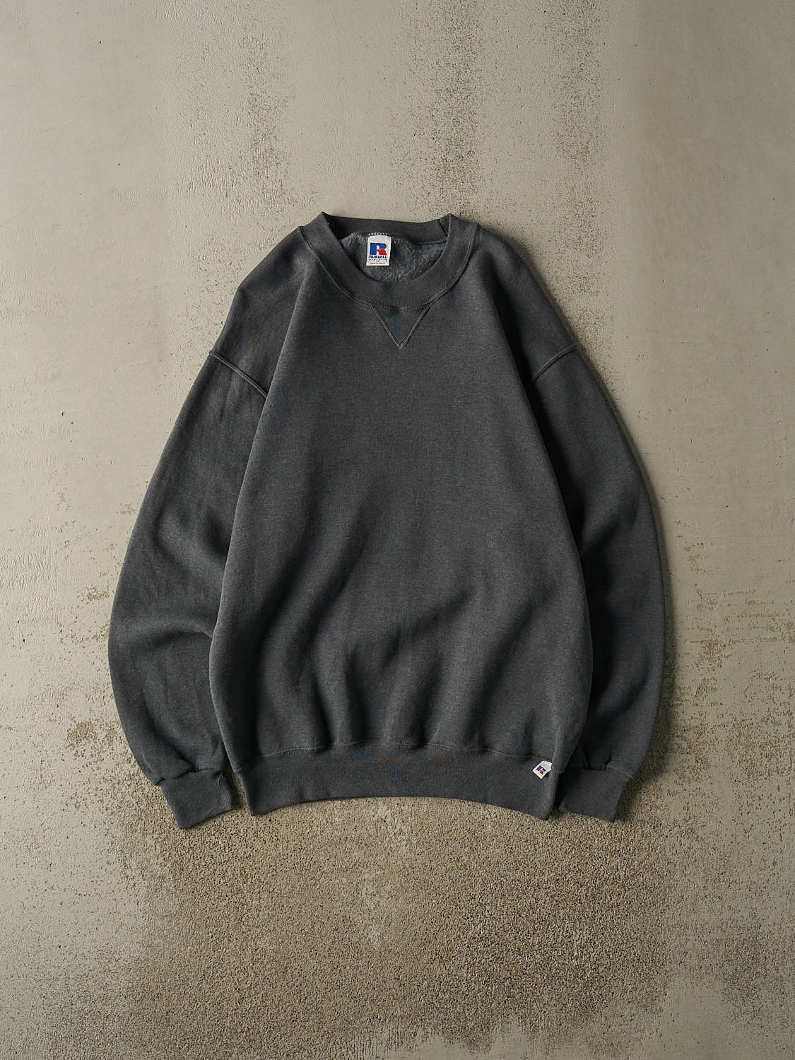 Vintage 90s Charcoal Grey Russell Athletic Blank Crewneck (XL/XXL)