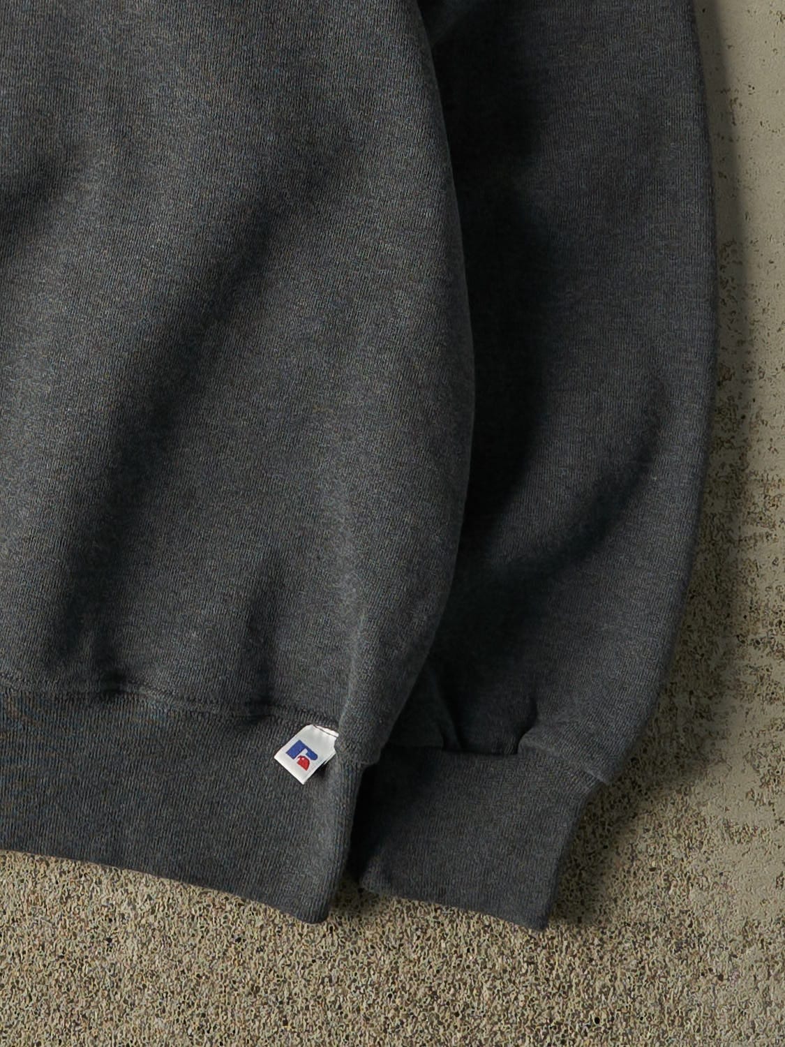 Vintage 90s Charcoal Grey Russell Athletic Blank Crewneck (XL/XXL)
