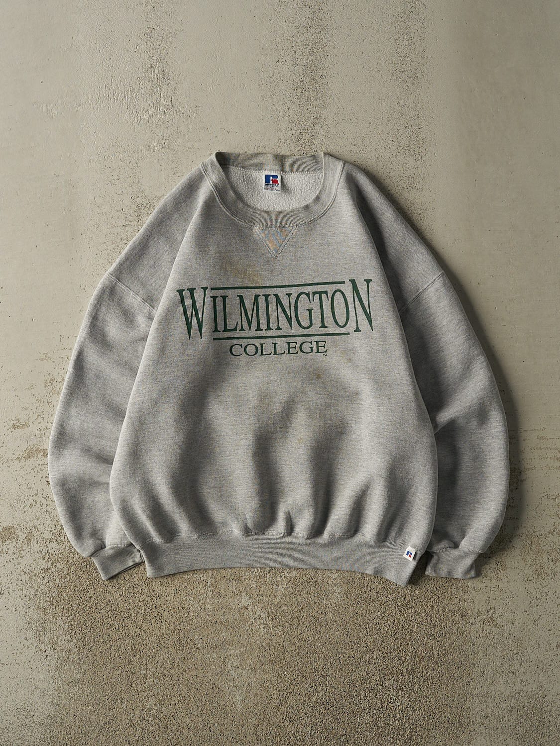 Vintage 90s Grey Russell Athletic Wilmington College Crewneck (XL/XXL)