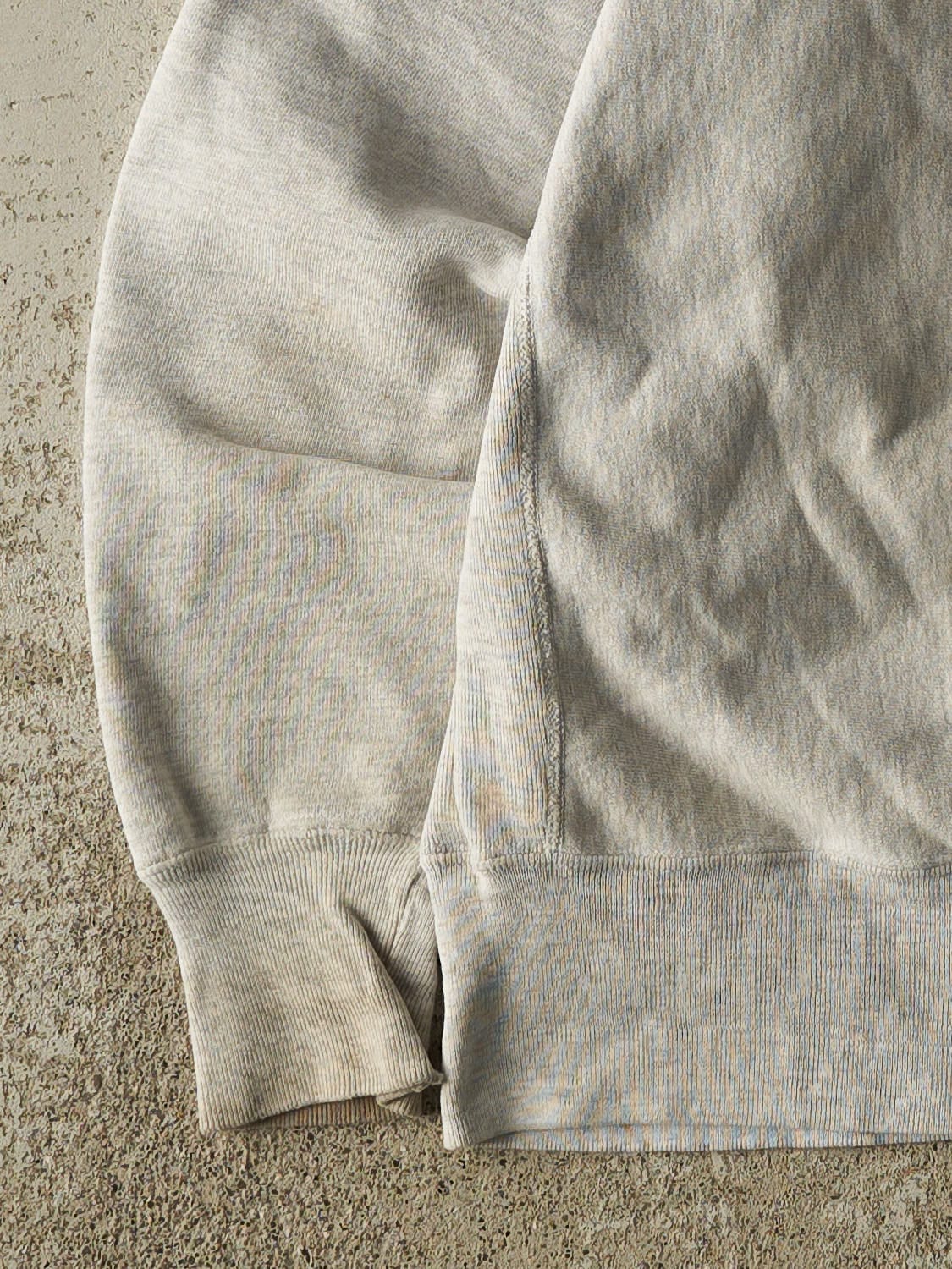 Vintage 80s Heather Grey Champion Reverse Weave Embroidered Crewneck (S/M)