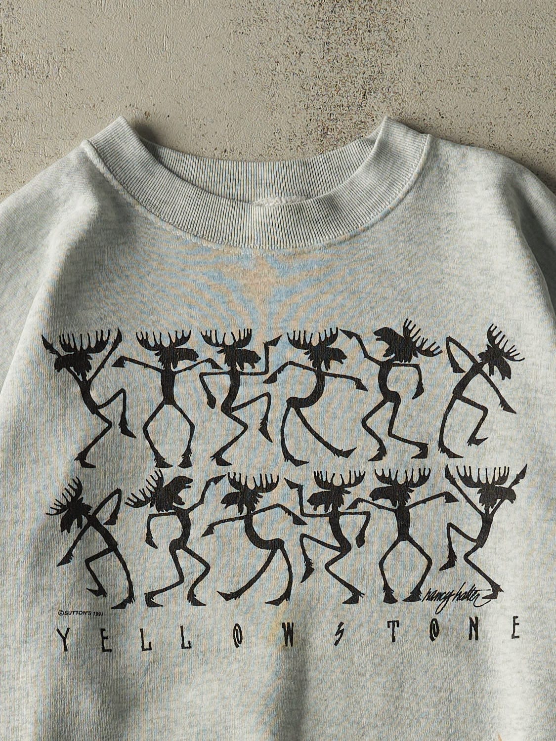 Vintage 91' Heather Grey Yellowstone Crewneck (XL)