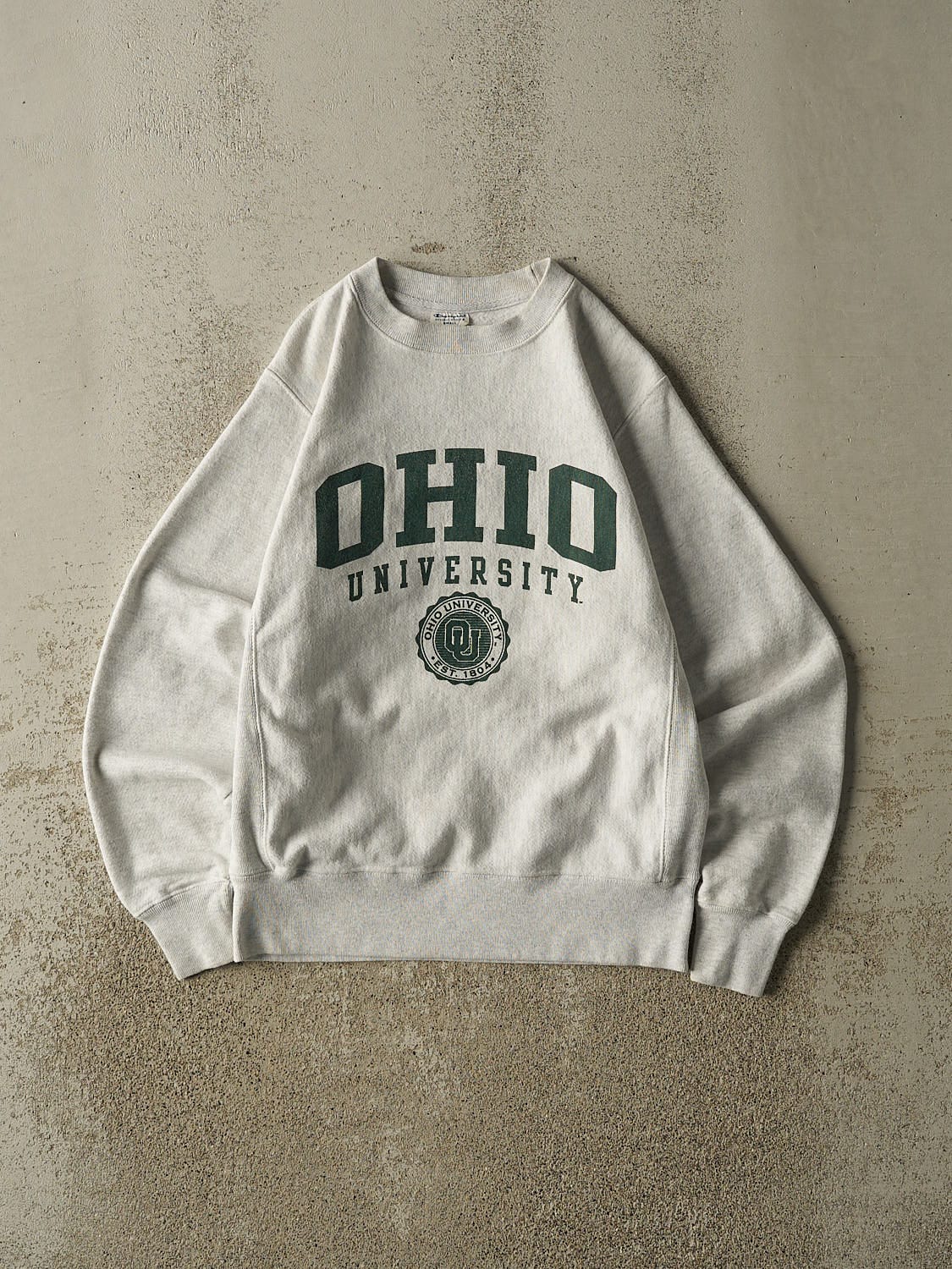 Vintage Y2K Heather Grey Champion Reverse Weave Ohio University Crewneck (S)