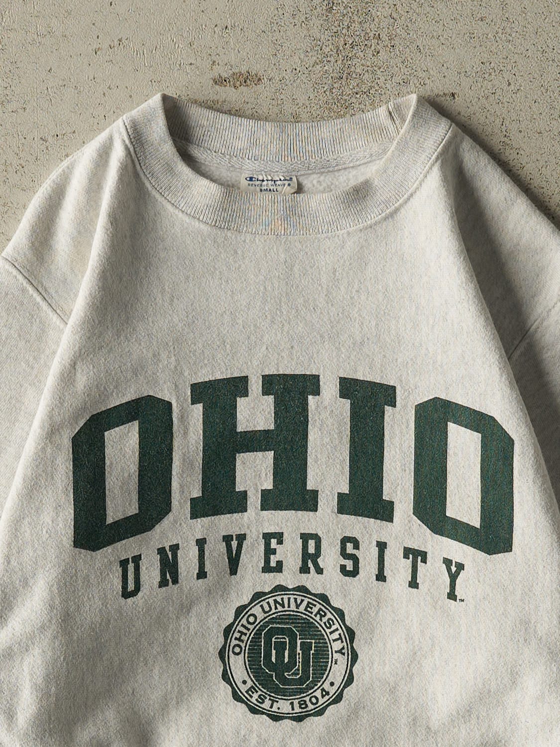 Vintage Y2K Heather Grey Champion Reverse Weave Ohio University Crewneck (S)