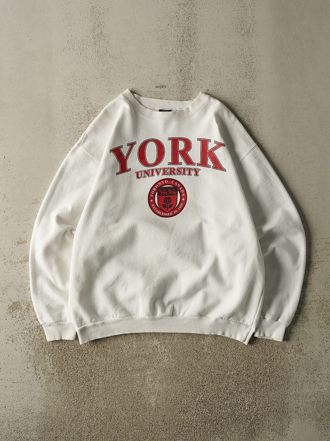 Vintage 90s White York University Crewneck (L)