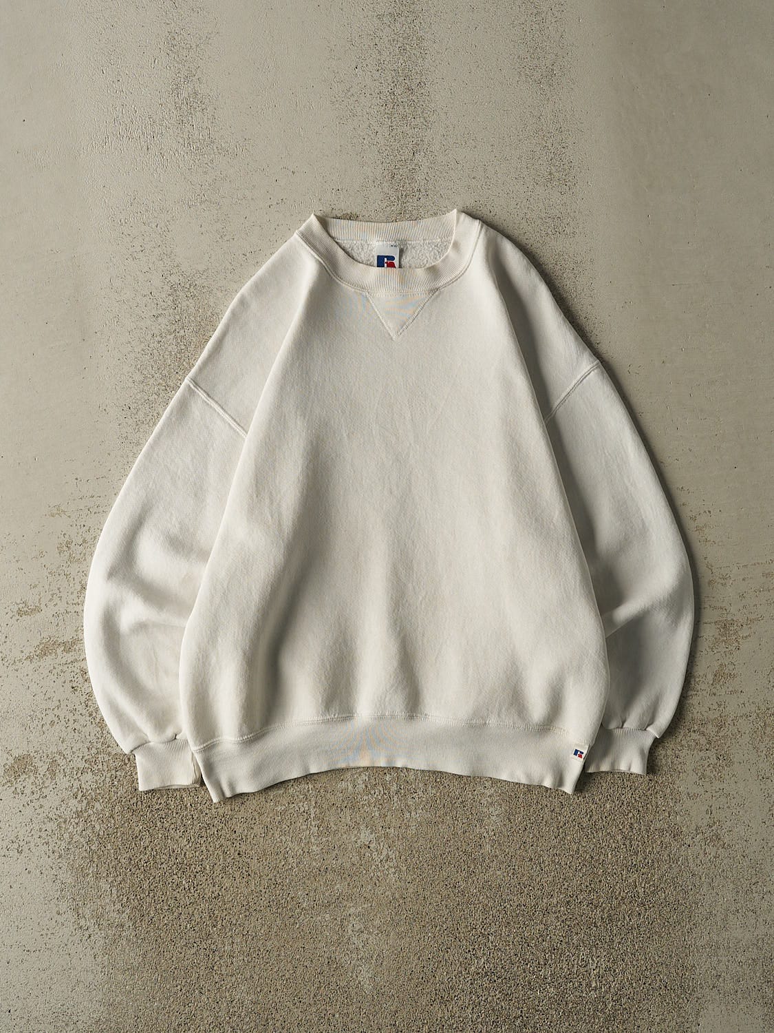 Vintage 90s White Russell Athletic Blank Crewneck (M/L)