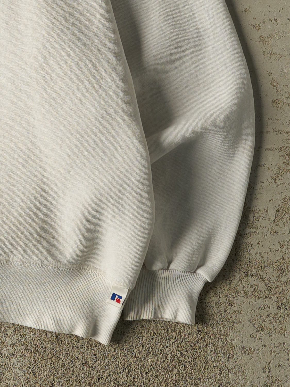 Vintage 90s White Russell Athletic Blank Crewneck (M/L)