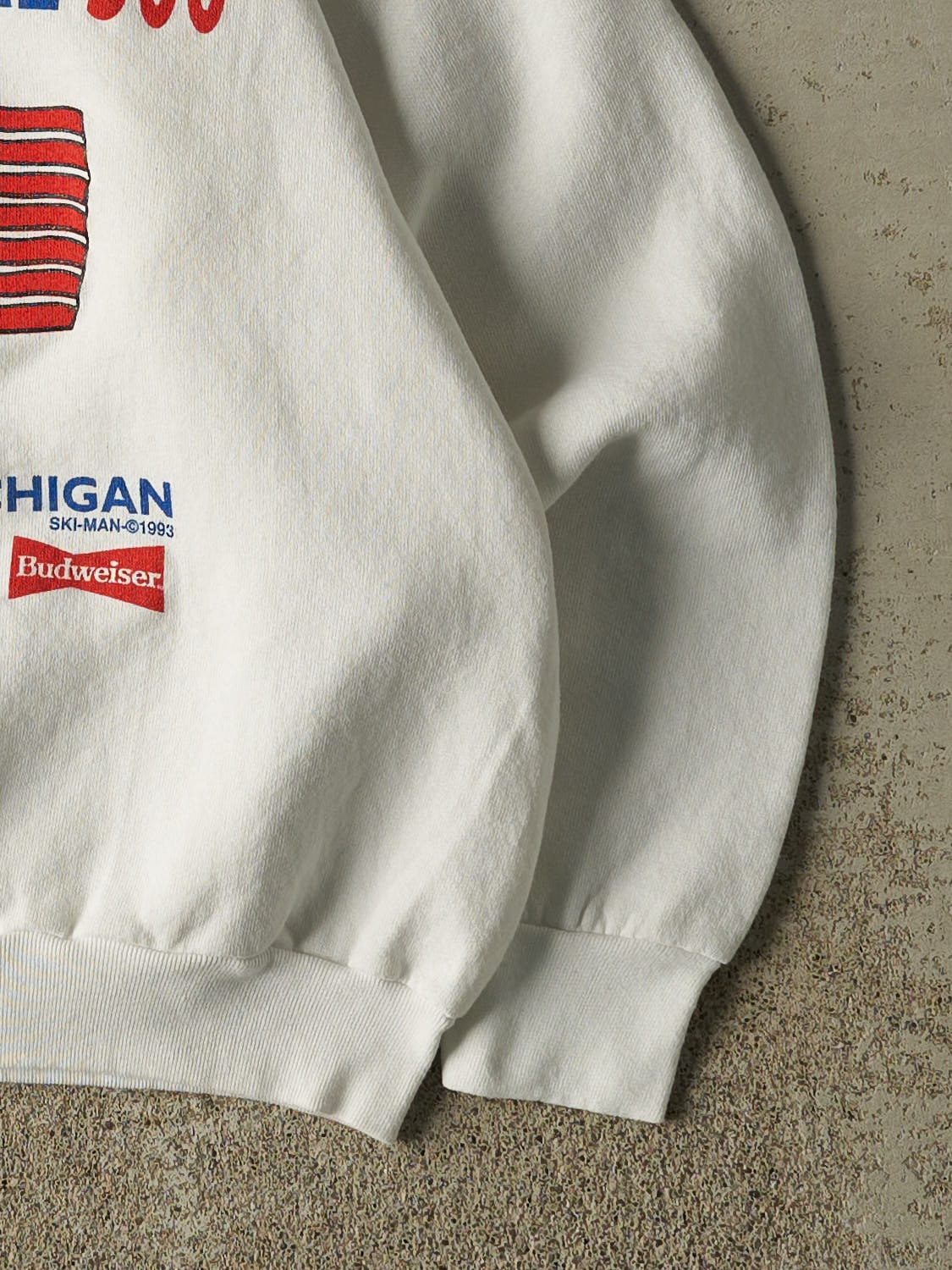 Vintage 93' White 25th Annual International 500 Racing Crewneck (S/M)