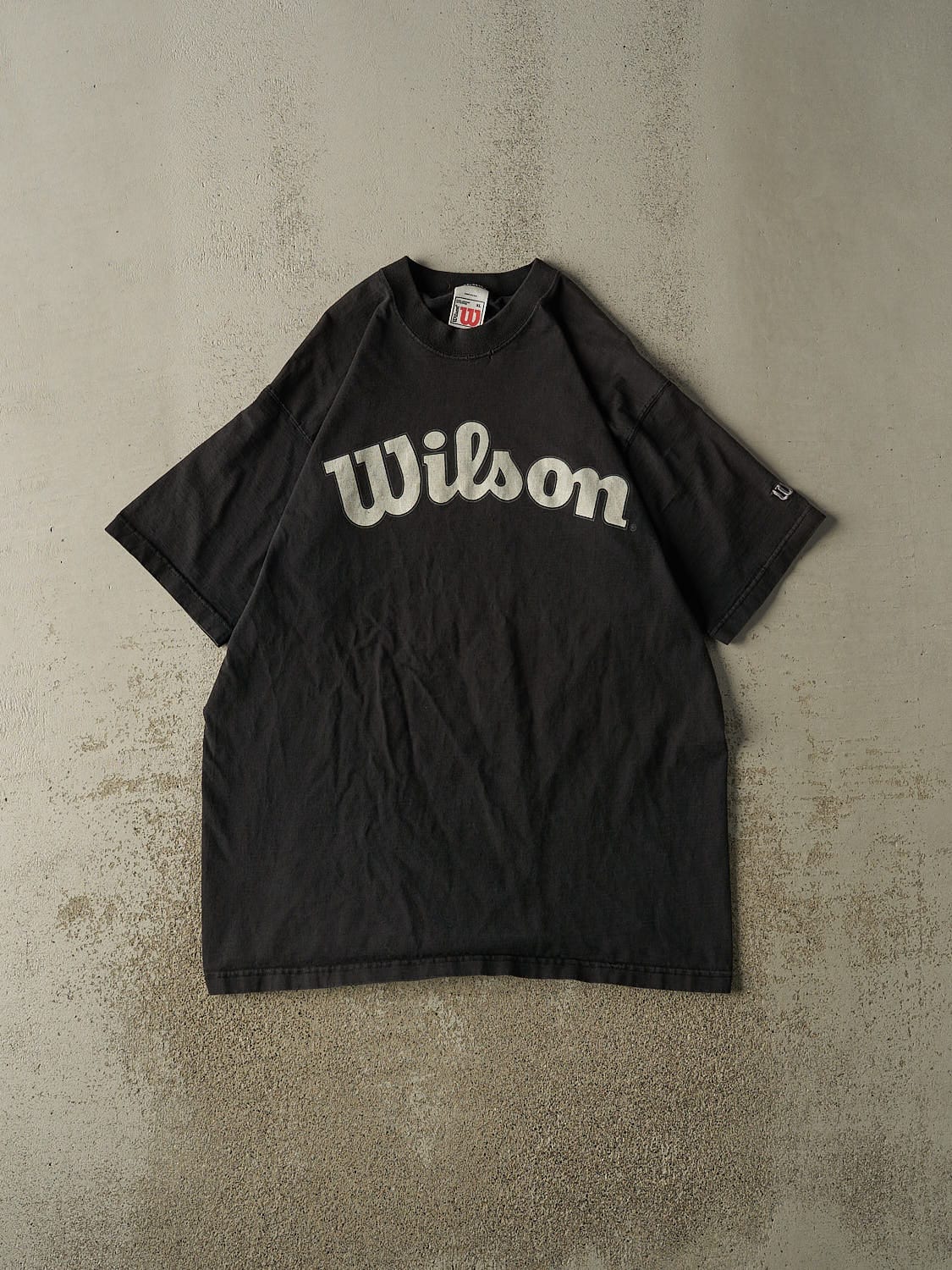 Vintage 90s Faded Black Wilson Logo Tee (XL/XXL)
