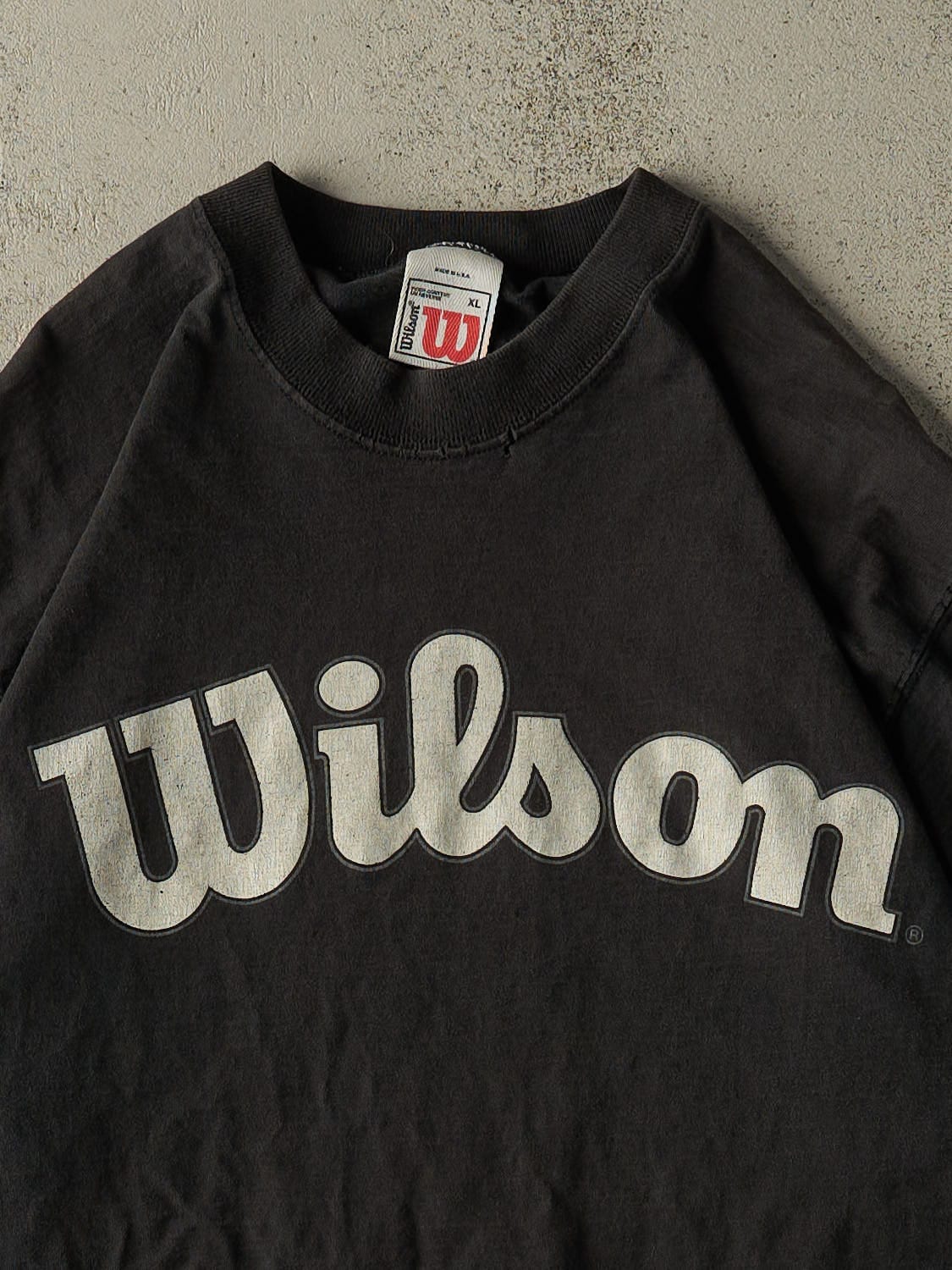 Vintage 90s Faded Black Wilson Logo Tee (XL/XXL)