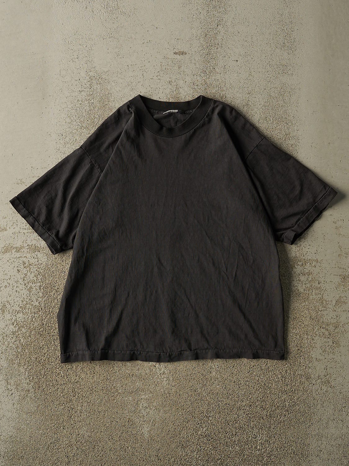 Vintage 80s Faded Black Blank Single Stitch Tee (S/M)