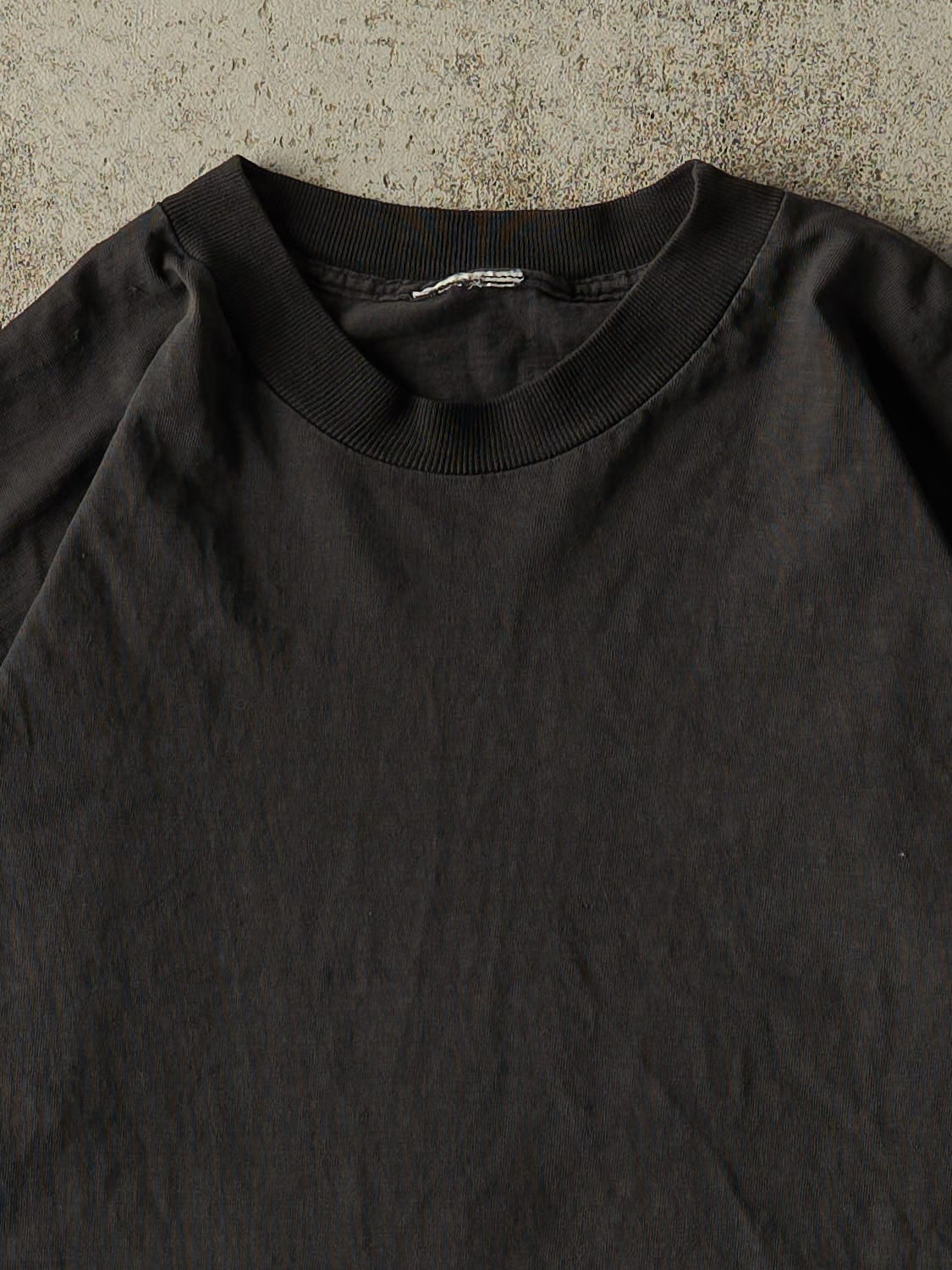 Vintage 80s Faded Black Blank Single Stitch Tee (S/M)