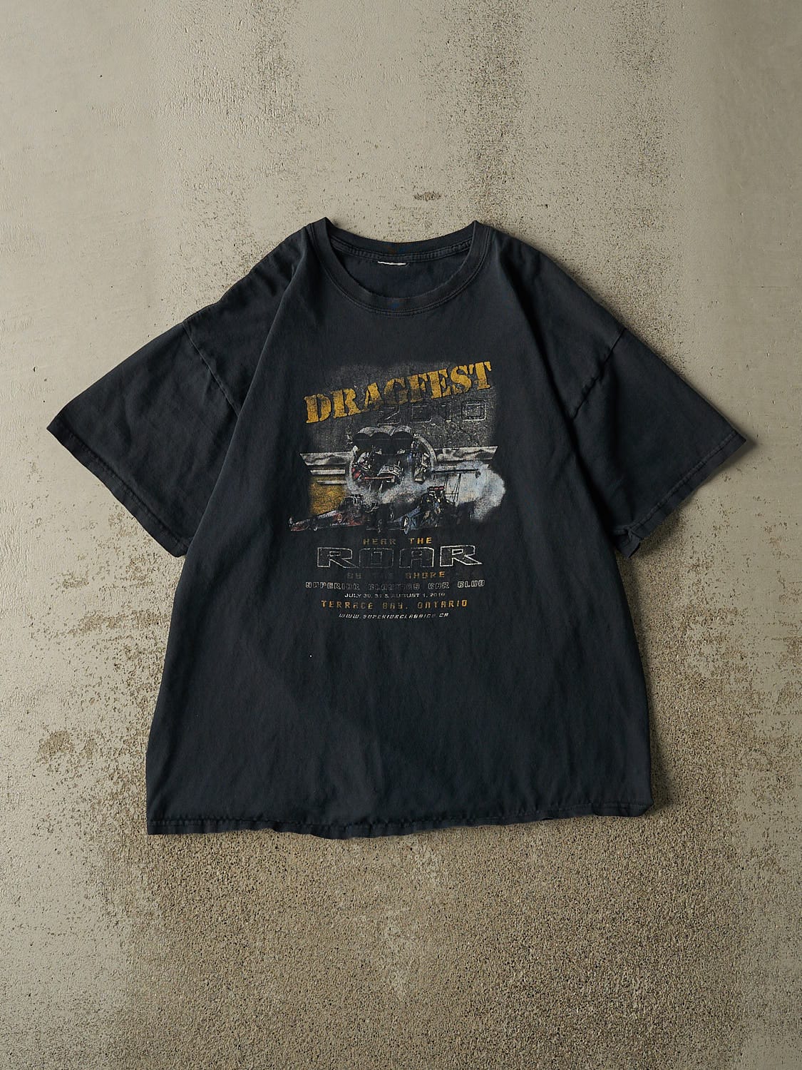 Vintage 10' Faded Black Dragfest Racing Tee (L)