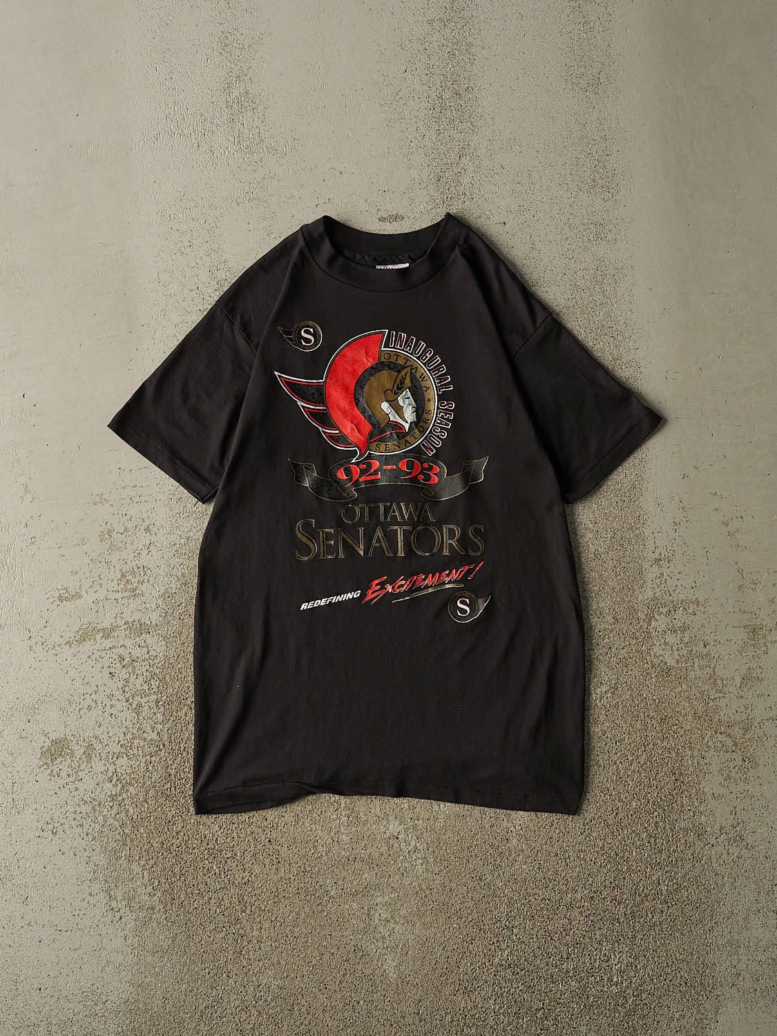 Vintage 93' Black Ottawa Senators Single Stitch Tee (S/M)
