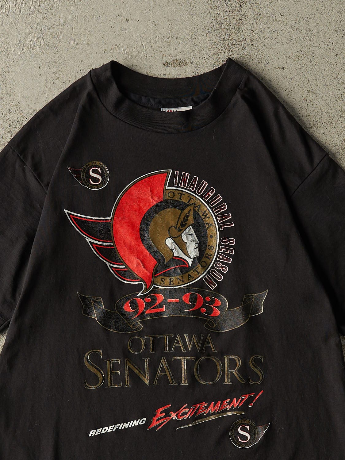 Vintage 93' Black Ottawa Senators Single Stitch Tee (S/M)