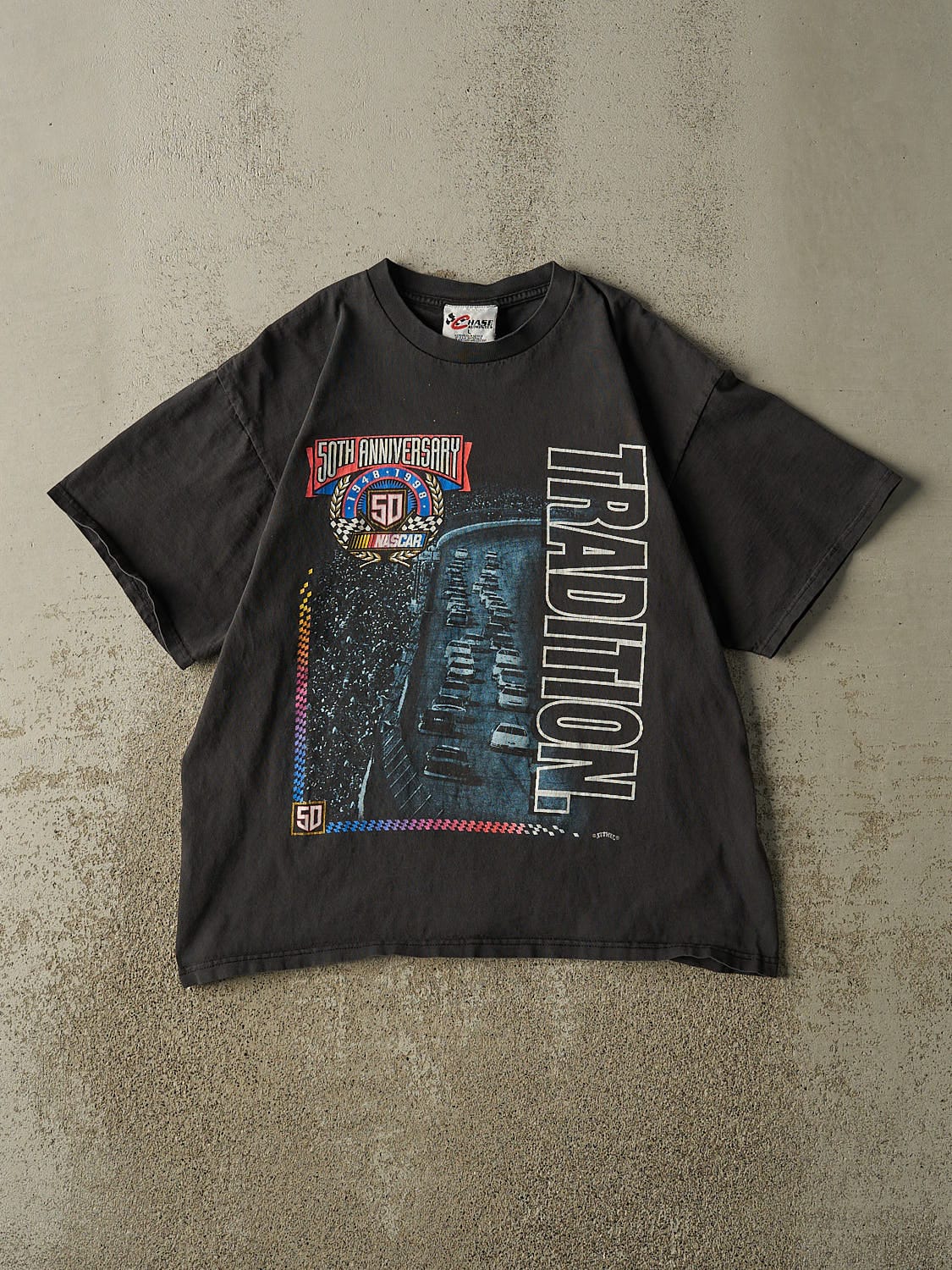 Vintage 98' Faded Black Nascar 50th Anniversary Tee (M)